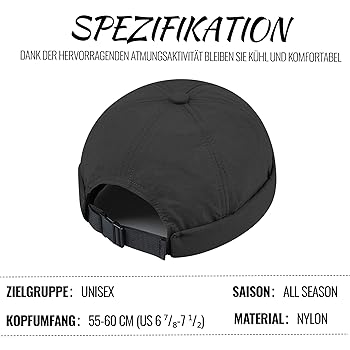 Clakllie Quick Dry Brimless Docker Hat Unisex Sailor Cap